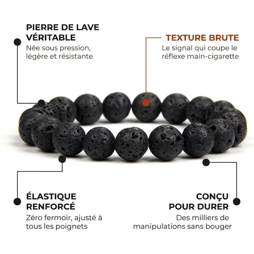 Volkar™ | Le Bracelet Anti-Tabac en Pierre de Lave